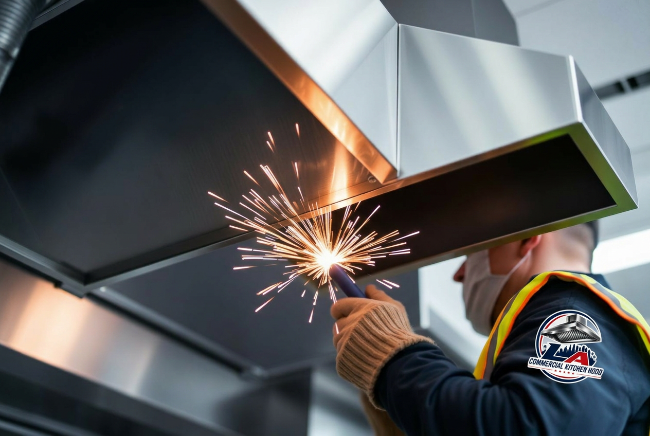 Welding new commercial kitchen exhaust ductwork